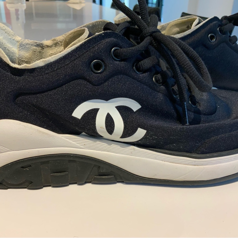 CHANEL Blackand White Athletic Shoes